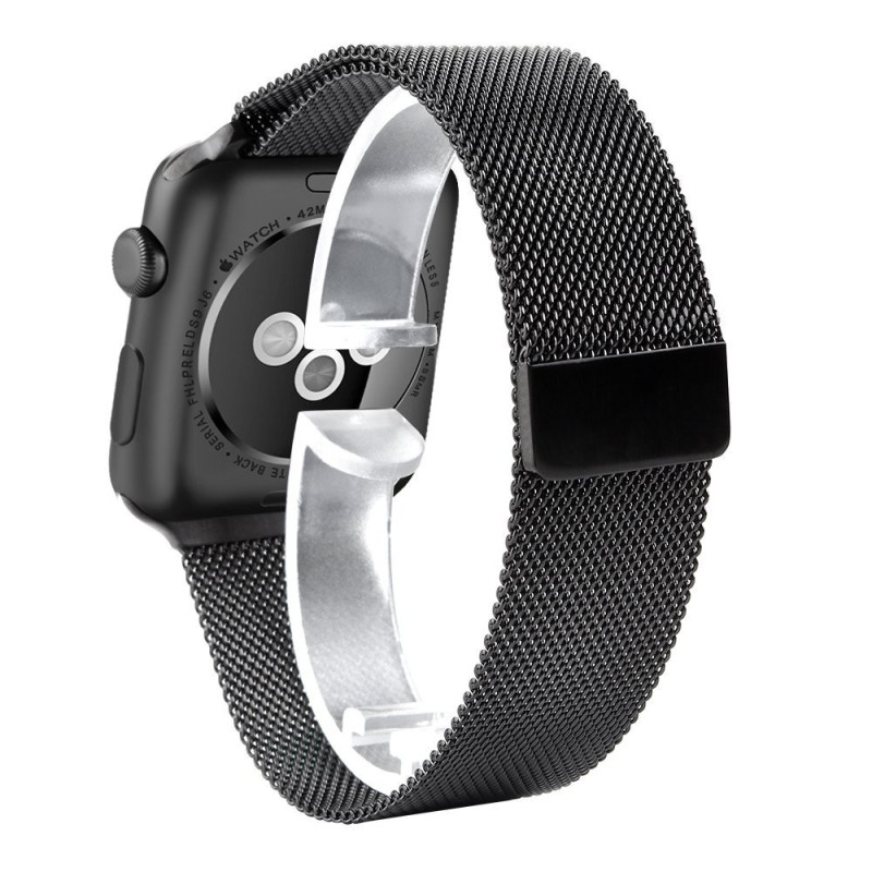 Pulseira Para Relógio (Watchband) Em Aço Inoxidável - 42mm Preto