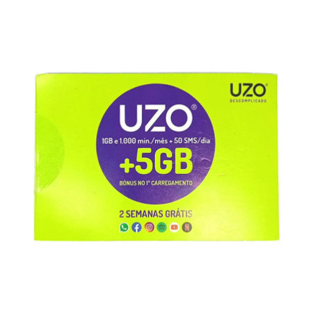 Cartão sim uzo 5gb 1000min + 50 sms/dia