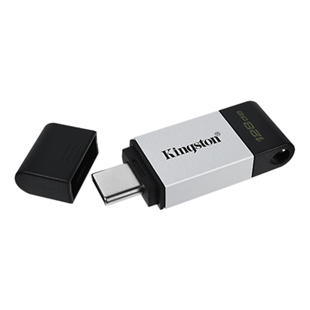 Pendrive Kingston 128gb Prata Data Traveler 80 3.2 Usb-C