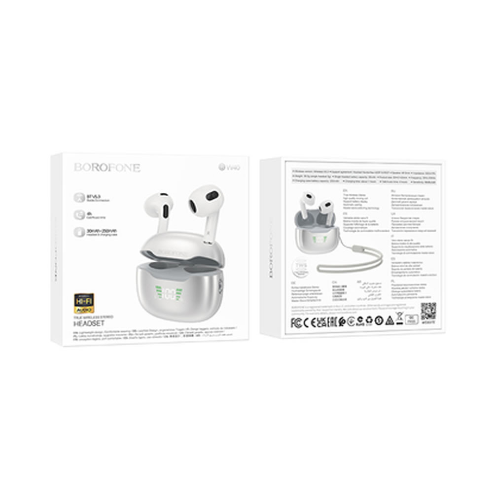 Borofone BW40 Silver Bluetooth TWS Earbuds