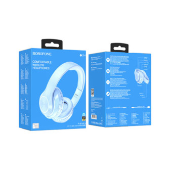 Borofone BO24 Blue Wireless Bluetooth TF Card And Aux Headphones