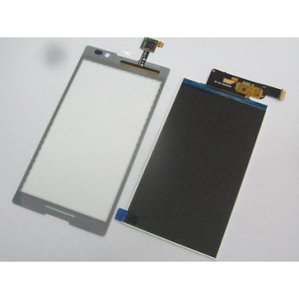 Branco-completa-LCD-tela-de-toque-digitador-para-Sony-Xperia-C-C2304-C2305