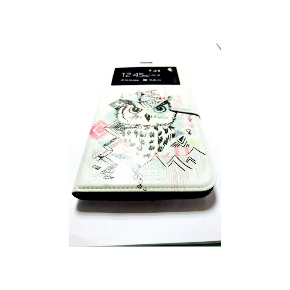 Capa Flip Cover Com Janela E Desenho Apple Iphone 7/8 Plus Branco Coruja
