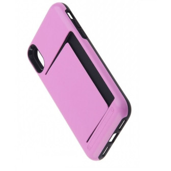 Capa Silicone Tpu Com Suporte De Cartão Apple Xr Rosa