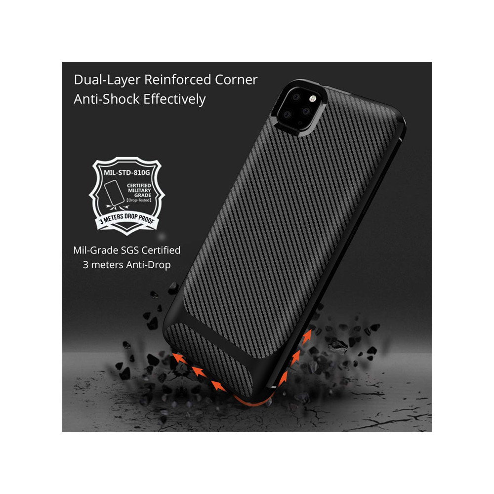 Capa Silicone Gel Huawei P40 Lite E / Y7p Preto Carbon Protect