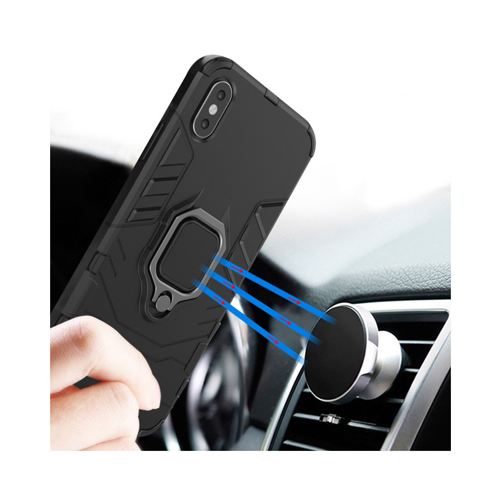 Capa Silicone Tpu Com Anel De Dedo Magnético Huawei Y5p Preto Armor