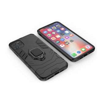 Capa Silicone Anti-Choque Armor Carbon Apple Iphone 12/12 Pro Preto Ring Armor Case
