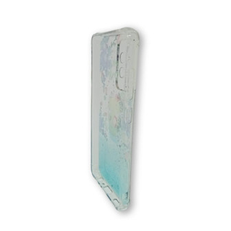 Bling Glitter Design Silicone Case Samsung Galaxy A52 Flowers Blue with Kickstand