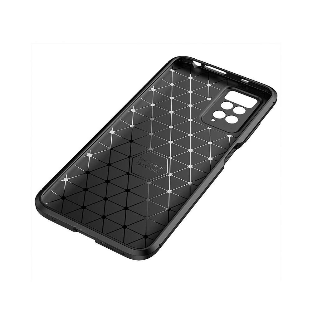 Xiaomi Redmi Note 11/Note 11s Black Auto Focus Vennus Carbon Silicone Gel Case With Camera Protector