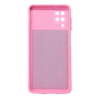 Samsung Galaxy A12 Pink With Camera Protector And Sliding Window Silicone Gel Case