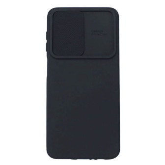 Capa Silicone Gel Samsung Galaxy A13 5G Preto Com Protetor De Câmera E Janela Deslizante