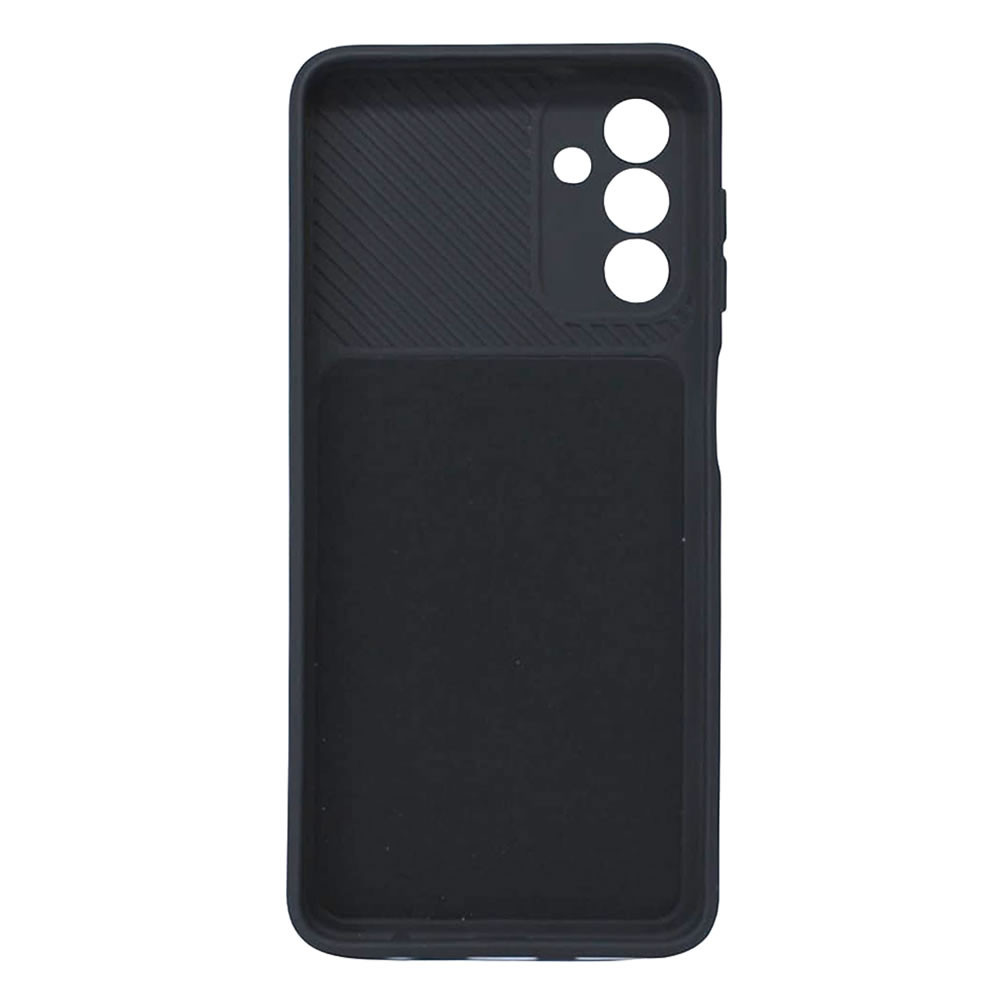 Capa Silicone Gel Samsung Galaxy A13 5G Preto Com Protetor De Câmera E Janela Deslizante