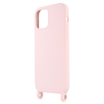 Apple Iphone 12/12 Pro Light Pink Robust Silicone Gel Case With String