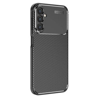 Samsung Galaxy A14 Black Auto Focus Vennus Carbon Silicone Gel Case With Camera Protector