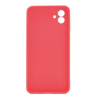 Samsung Galaxy A04 Red Silicone Case With 3D Camera Protector