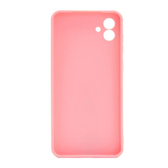 Samsung Galaxy A04 Pink Silicone Case With 3D Camera Protector