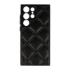 Samsung Galaxy S23 Ultra Black Leather Cushioned Silicone Case With Camera Protector D3