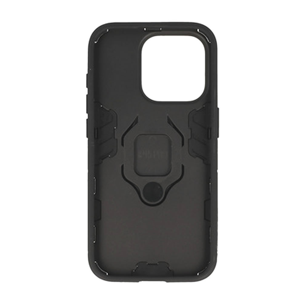 Apple Iphone 15 Pro Max Black Ring Armor Armor Carbon Anti-Shock Silicone Case