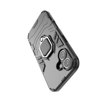 Capa Silicone Anti-Choque Armor Carbon Apple Iphone 16 Preto Ring Armor