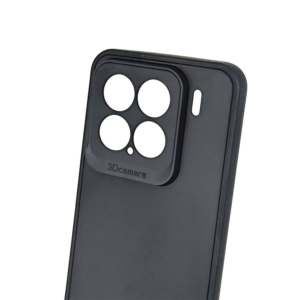Capa Silicone Gel Xiaomi 15 Preto Com Protetor De Câmera 3D