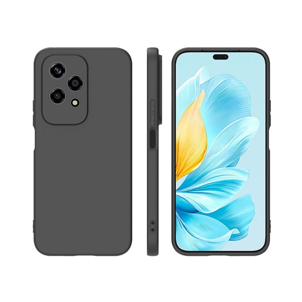 Huawei Honor 200 Lite Black Silicone Case With Camera Protector