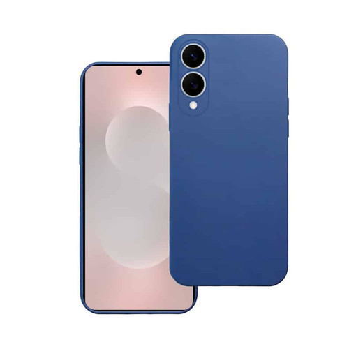 Samsung Galaxy S25 Edge Blue Silicone Case With Camera Protector