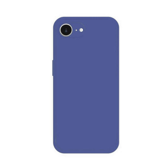 Capa silicone apple iphone 16e azul com protetor de câmera