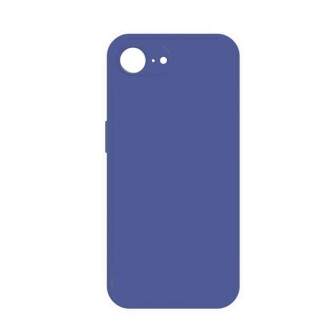 Capa silicone apple iphone 16e azul com protetor de câmera