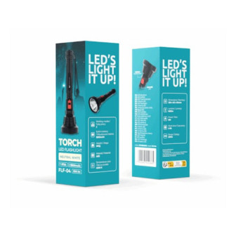 Forever Light FLF-04 Black Flashlight 1800mAh 600lm