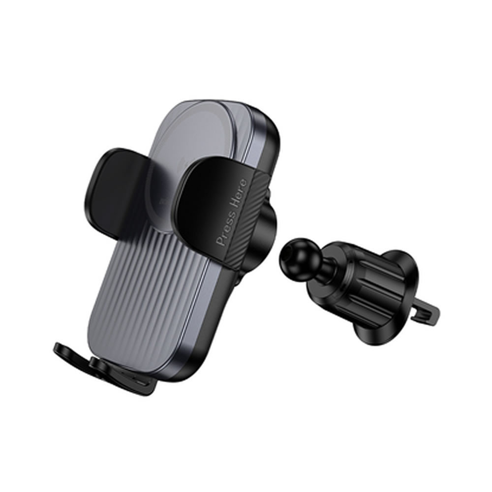 Borofone BH221 Black 15W Phone Holder With Wireless Charger For Ventilation