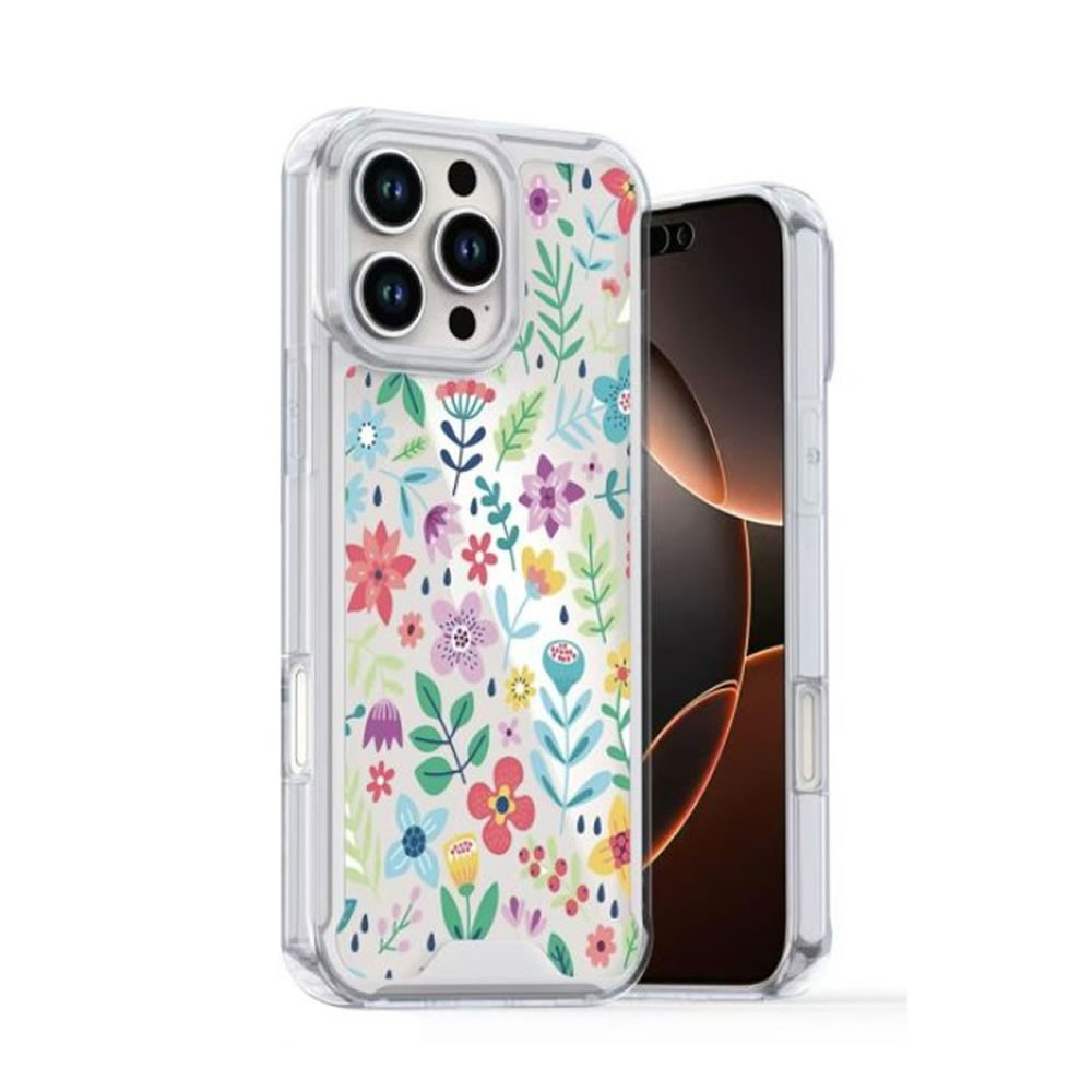 Capa Silicone Dura Anti-Choque Samsung Galaxy A36/Galaxy A56 Transparente Flor D3
