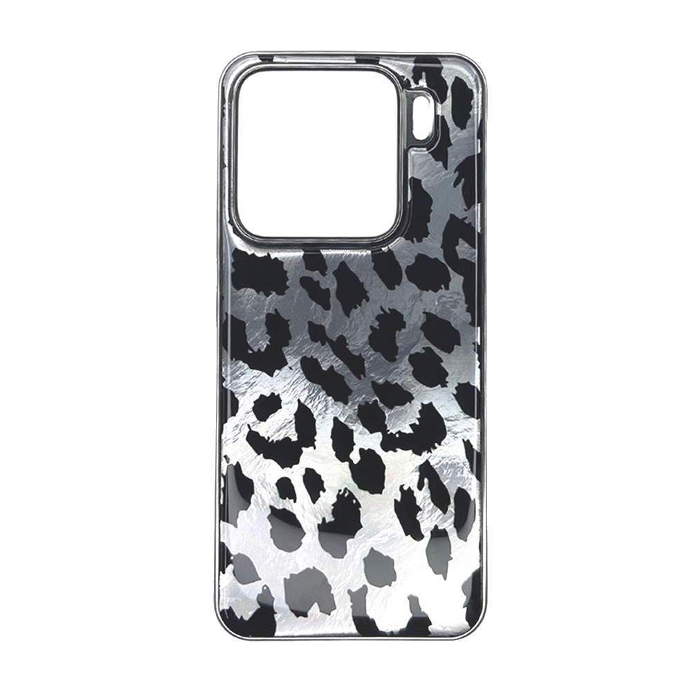 Capa Silicone Tpu Xiaomi 15 Cinza Leopardo Metalizada