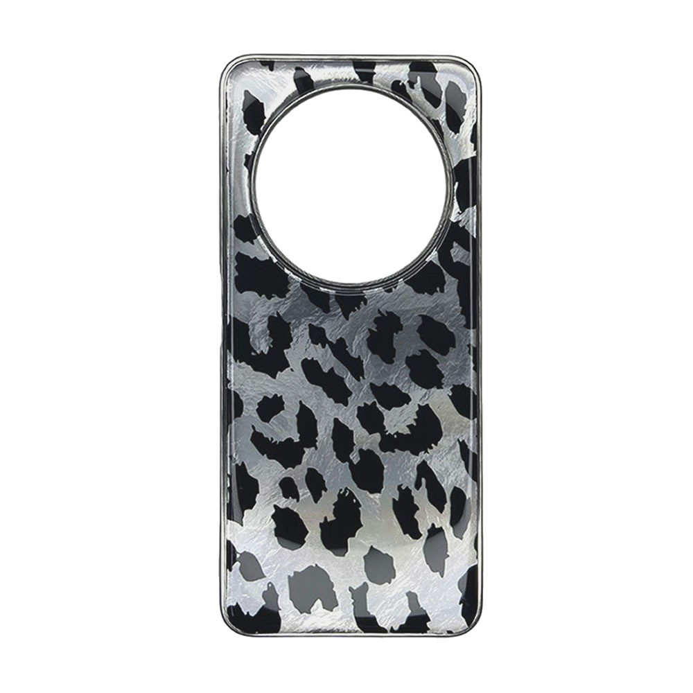 Capa Silicone Tpu Xiaomi Redmi 14c Cinza Leopardo Metalizada