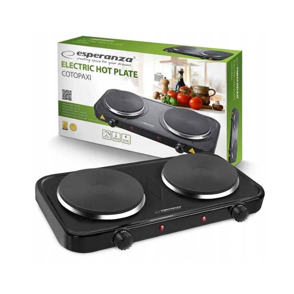 Fogão Elétrico Esperanza Ekh010k Preto 1000w+1000w 2 Placas