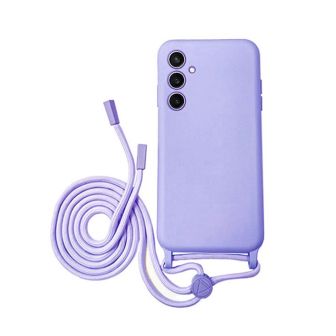 Capa Silicone Samsung Galaxy A26 Lilás Com Protetor De Câmera E Corda