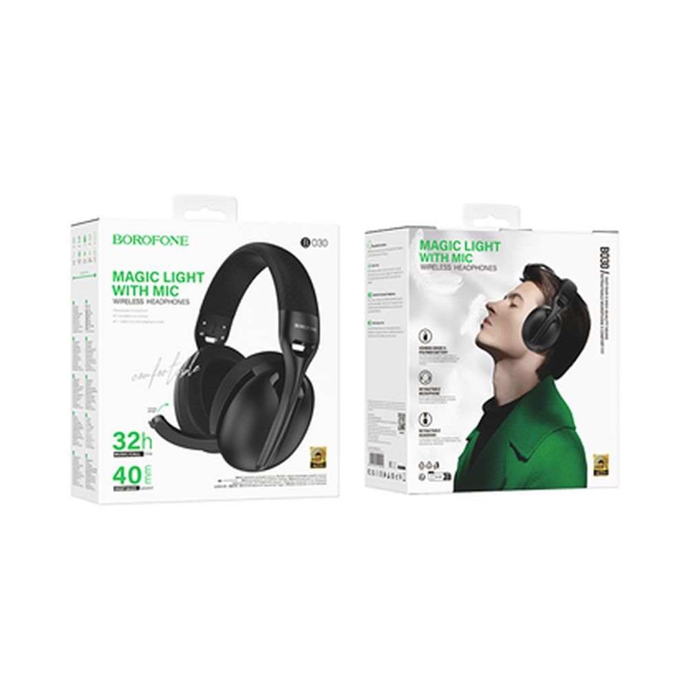 Auscultador Borofone BO30 Magic Preto Bluetooth Com Microfone