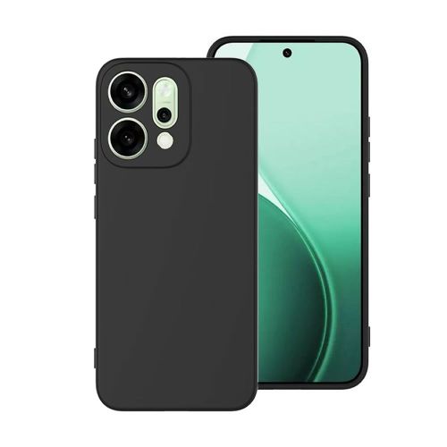 Oppo Reno14 Black Silicone Gel Case With Camera Protector