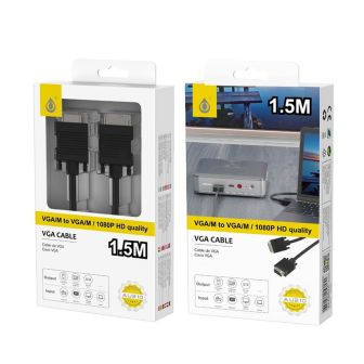 Cabo VGA(m) Para VGA(m) One Plus AU210 Preto 1.5m (15pin)