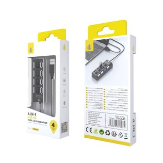 Adaptador HUB One Plus NG6054 Preto 2.0 Com 4 Portas USB E Interruptor