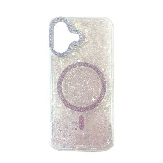 Apple iPhone 16 Pink Glitter MagSafe Hard Silicone Case