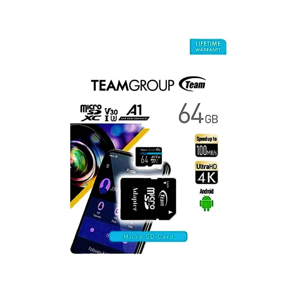 Team Group 64GB Class 10 Micro SD Memory Card With Adapter