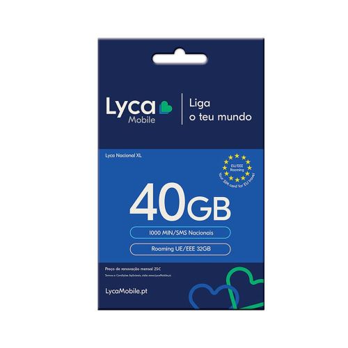 Lyca 40GB 500 min/SMS SIM Card