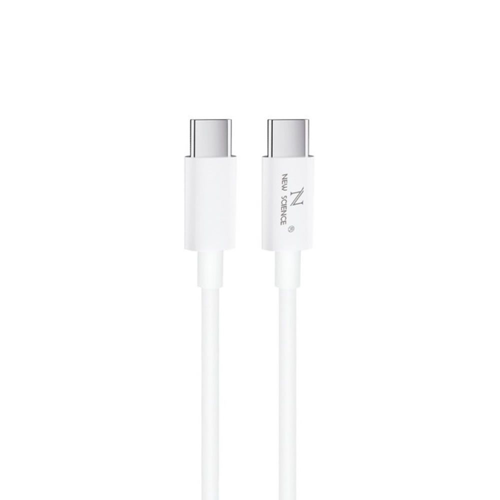 Cabo De Dados USB Tipo C Para Tipo C New Science X-7 Branco 5A 1m