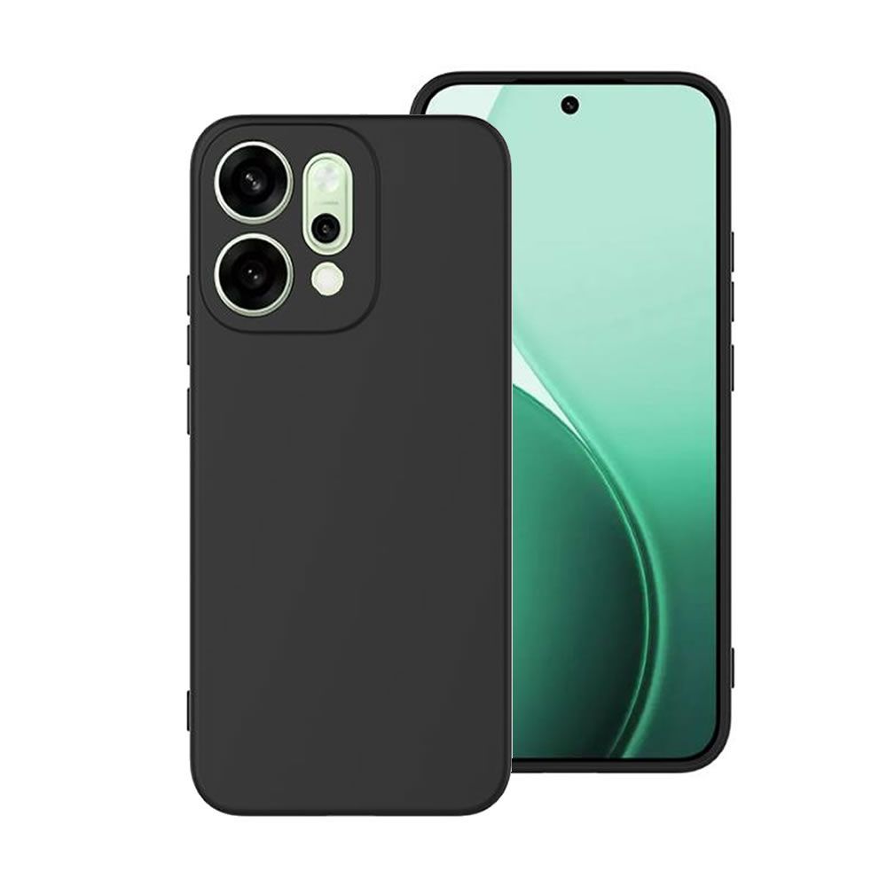 Oppo Reno14 Pro Black Silicone Gel Case With Camera Protector