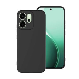 Oppo Reno14 F Black Silicone Gel Case With Camera Protector