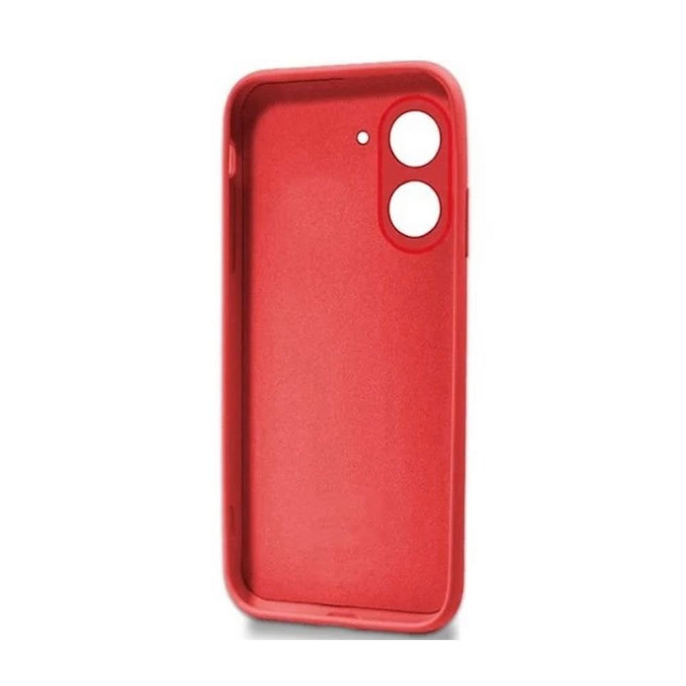 Capa Silicone Xiaomi Redmi A5 Vermelho Com Protetor De Câmera