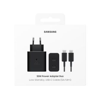 Carregador Samsung EP-T5020 Preto 240V 50W USB Tipo-C Para Tipo-C