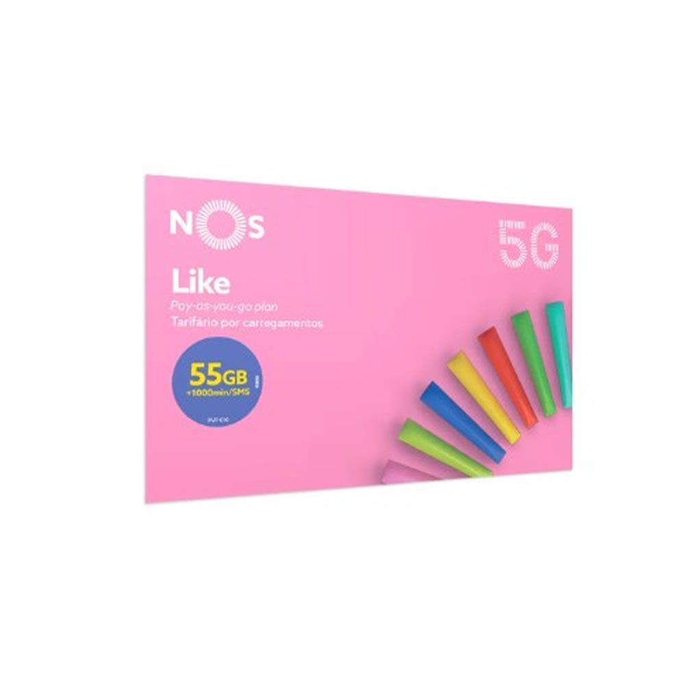 Cartão Sim Nos Like 55GB De Internet E 500 Min/Sms/Mes
