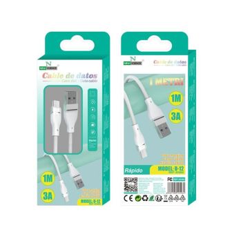 Cabo De Dados New Science U-12 Branco 3A 1M Para Micro USB