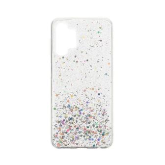 Samsung Galaxy A13 4G Transparent Bling Glitter Silicone Case With Camera Protector